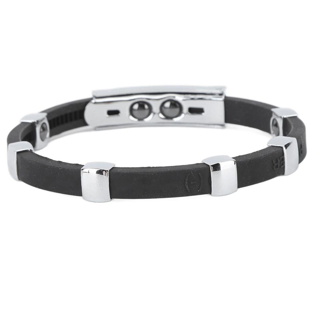 Magnetic Negative Ion Bracelet Waterproof Silicone Sports Bracelet Wristband for Balance Silver