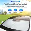 Foldable Titanium Silver Double Circle Car Sunshade - Front Windshield Heat Insulation & UV Protection