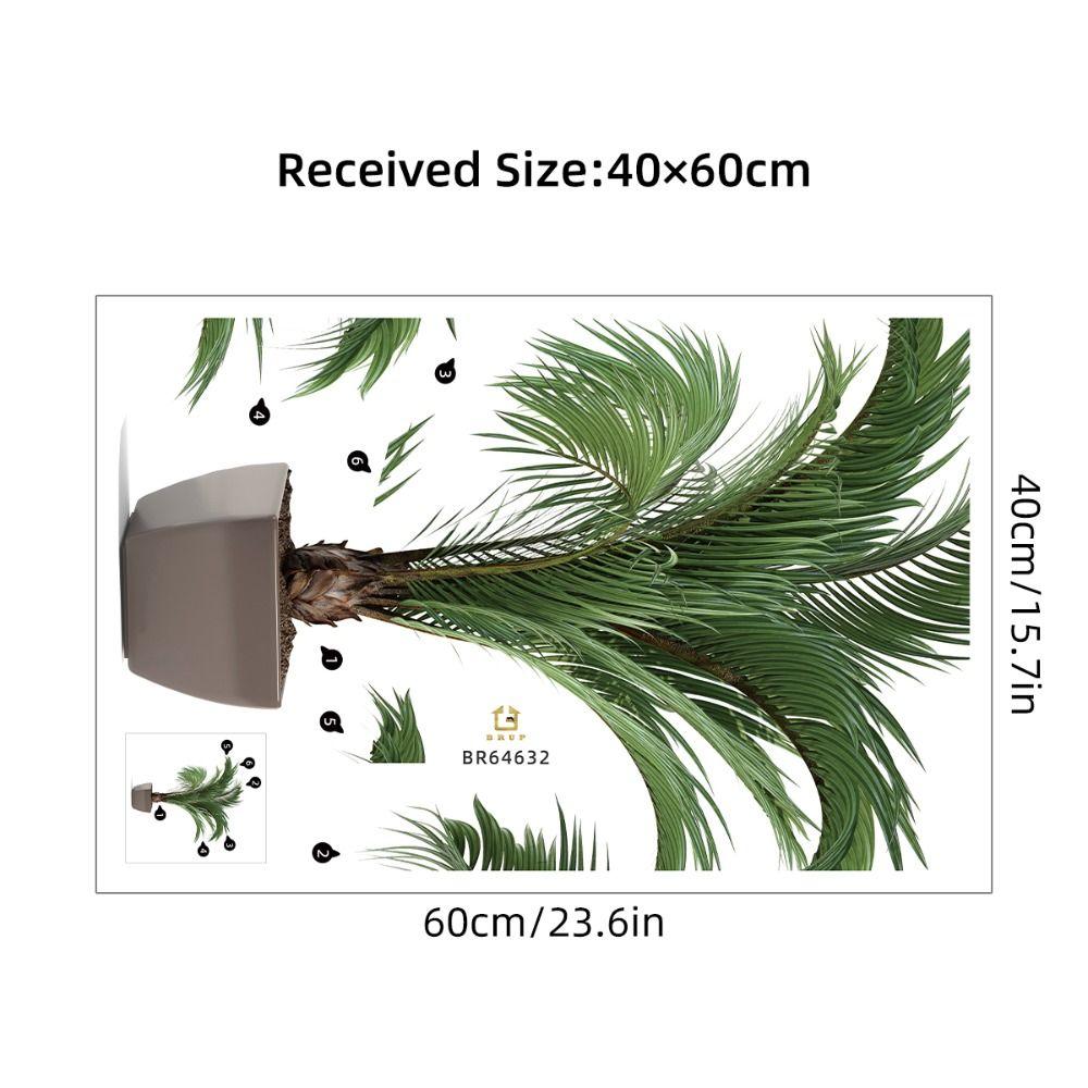 Pieced Design Green Plants Wall Stickers Removable Art Decorations Self-adhesive Wall Decor  Office