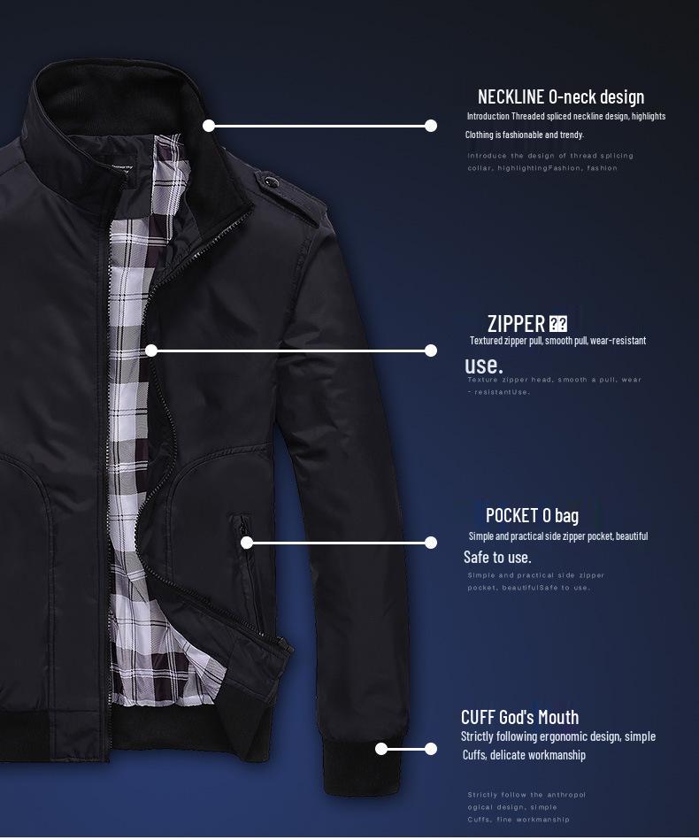 2022 Herren Casual Übergröße Frühlingsjacke für reife Erwachsene – Europäische Passform