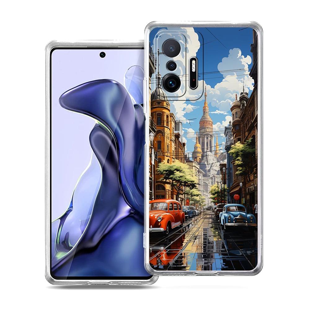 

Transparent Phone Case for Xiaomi Mi 14 13 12 11 Ultra Poco X3 NFC F3 F6 Pro Soft TPU Shell Artist London Painting Oil Painting Xiaomi 12