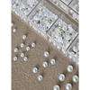 12 Grids 3D Semi-Circle White Simulation Pearl Nail Art Decorations, Semi-Circle Pearl Gems, DIY Nail Art Decor, Suitable For Home DIY Nail Art