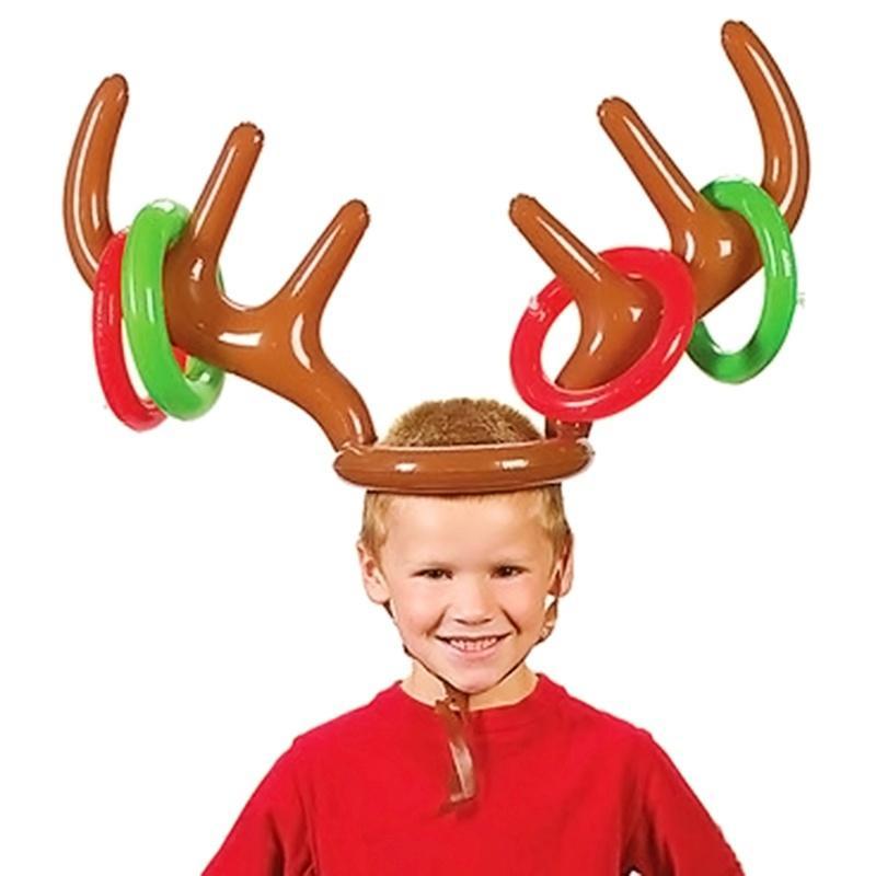 

Надувная шапка из рога северного оленя с 4 кольцами, рождественская праздничная игра