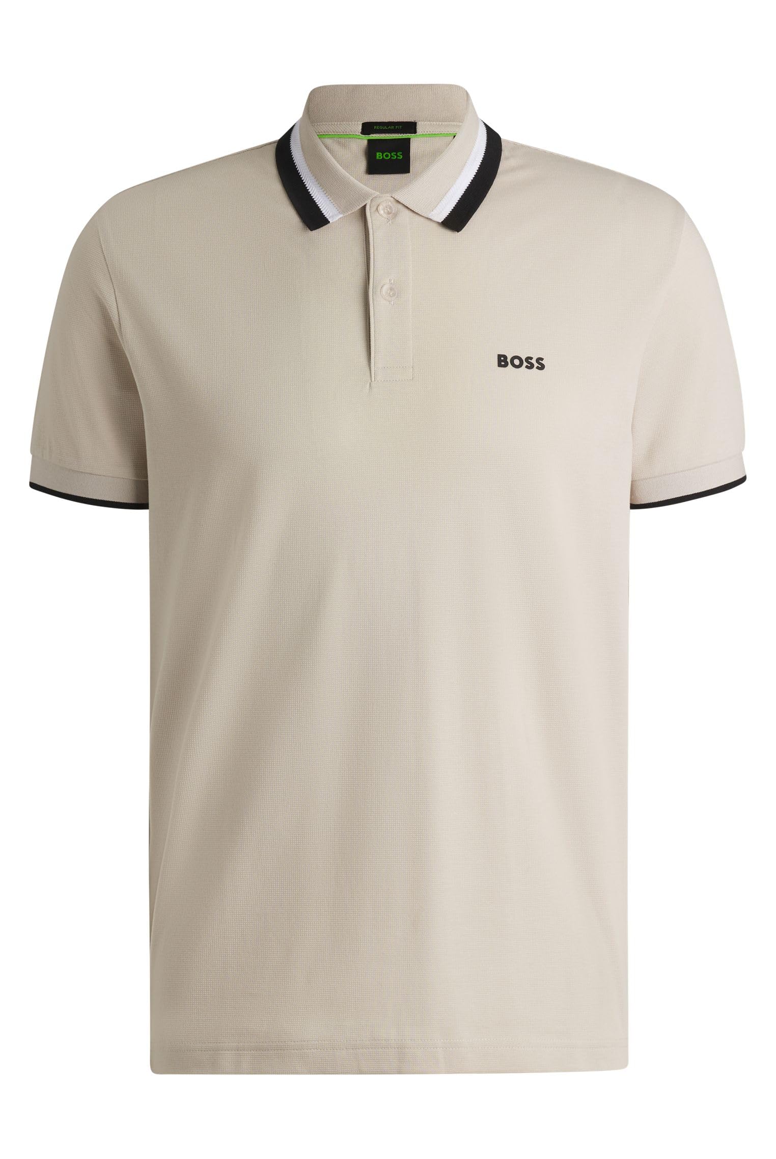 

Рубашка поло BOSS Paddy Active с контрастными линиями размера M, мужская, бежевая, бежевый