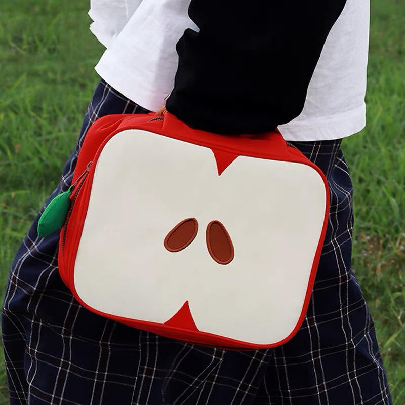 Cartoon Apple Pattern Makeup Bag Women Travel Storage Pounch Cosmetics Toiletry Storage Pounch Female's Handbag Christmas Gift
