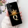 For Samsung M56 Case SM-M566B Clear Fashion A-Z Letters Luxury Flowers Crown Soft TPU Bumper For Samsung Galaxy M56 Back Cover