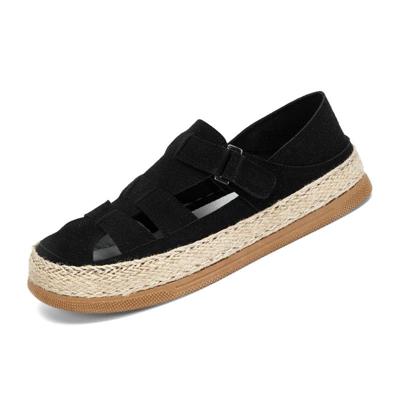 

Сандалии с соломенной подошвой, ленивые туфли на одной ноге, повседневные пляжные сандалии для двоих 39 чёрный