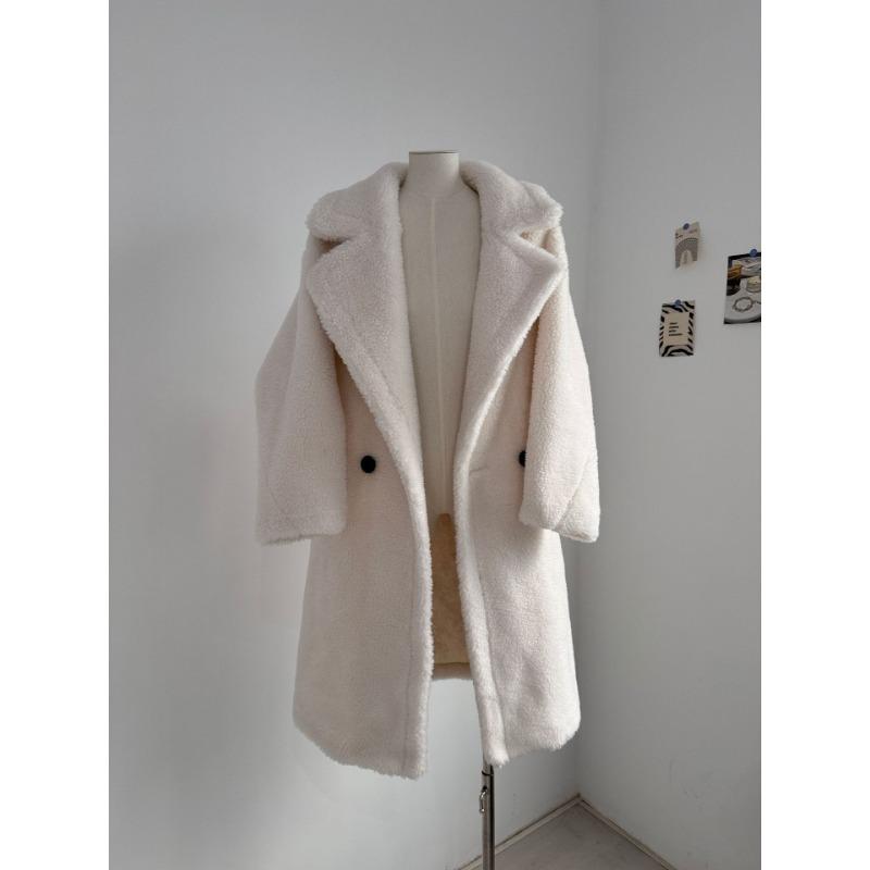

Пальто Пальто Меховой Силуэт Альпака Зимнее Длинное Пальто Классического Силуэта для Женщин One size