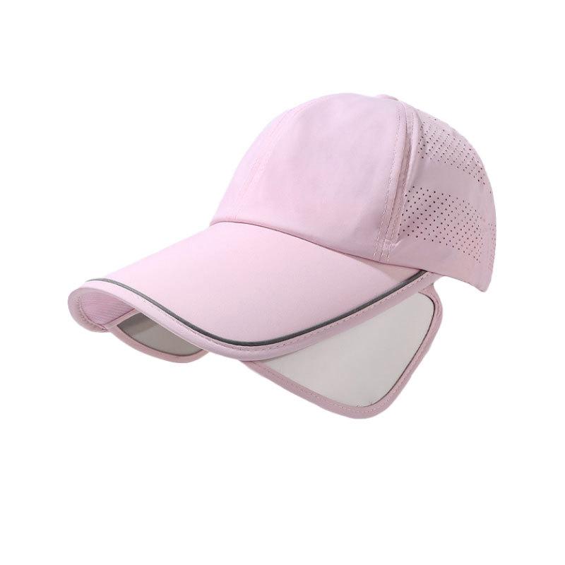 Long Wide Brim Sunscreen Baseball Cap Women's Summer Thin Quick-Drying Retractable Shade Cap