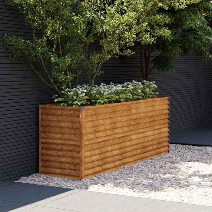 VidaXL Lit surélevé de jardin 196x50x69 cm acier corten 151985