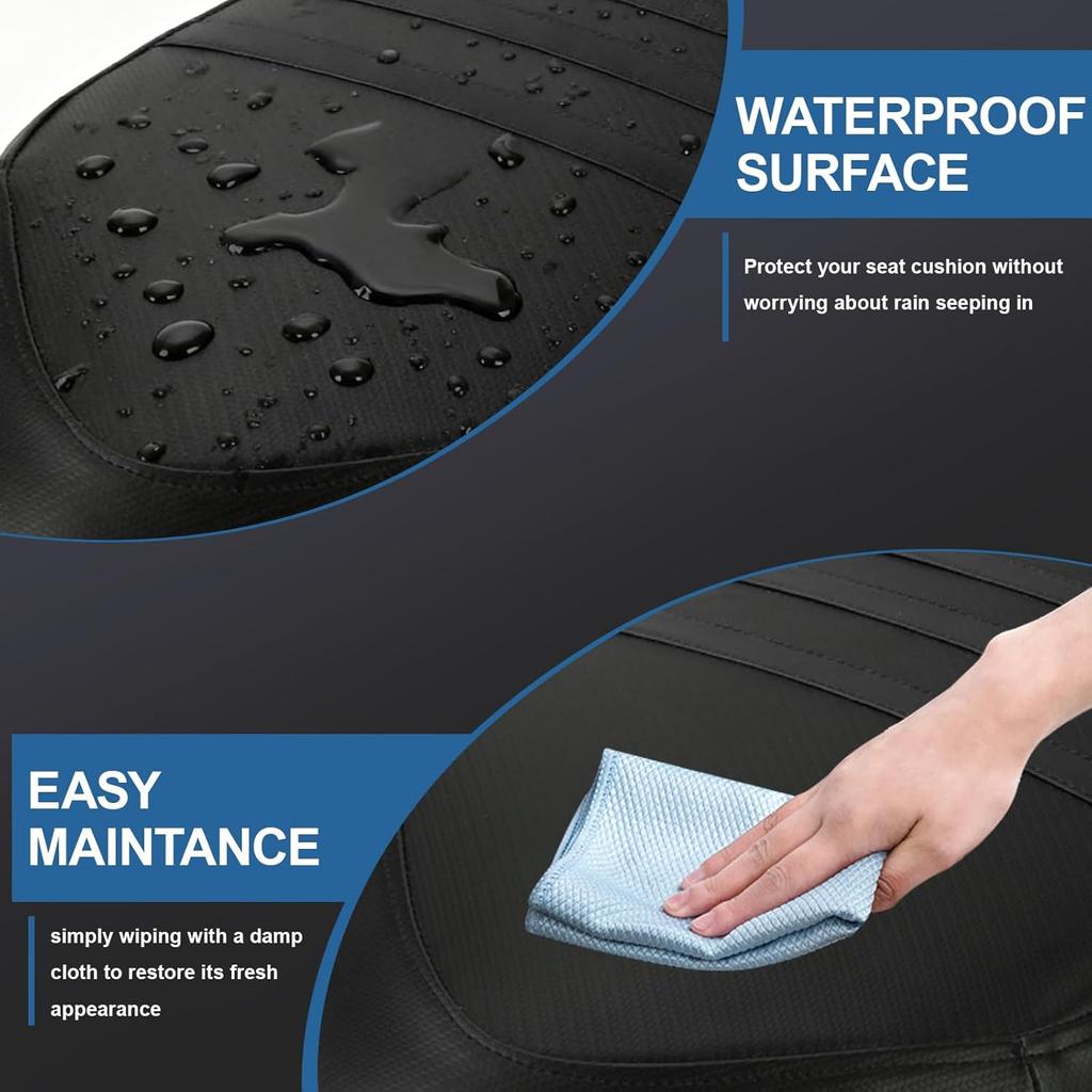 ATV Seat Cover Non-Slip Soft Waterproof for Raptor 700 700R 2006-2024, High Elastic Leather Black