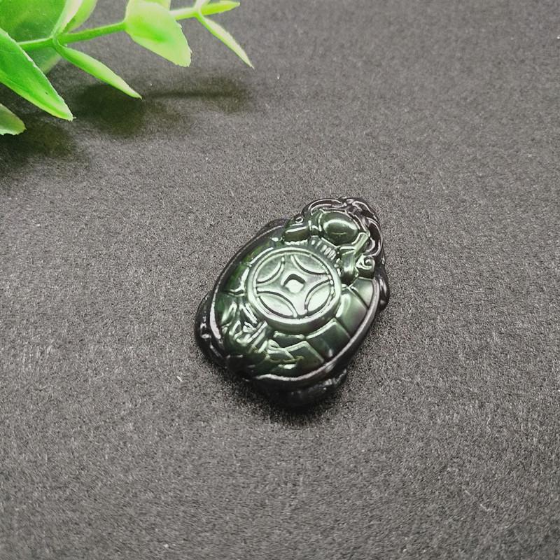 Obsidian Rainbow Eye Dragon Tortoise Pixiu Bead Bracelet