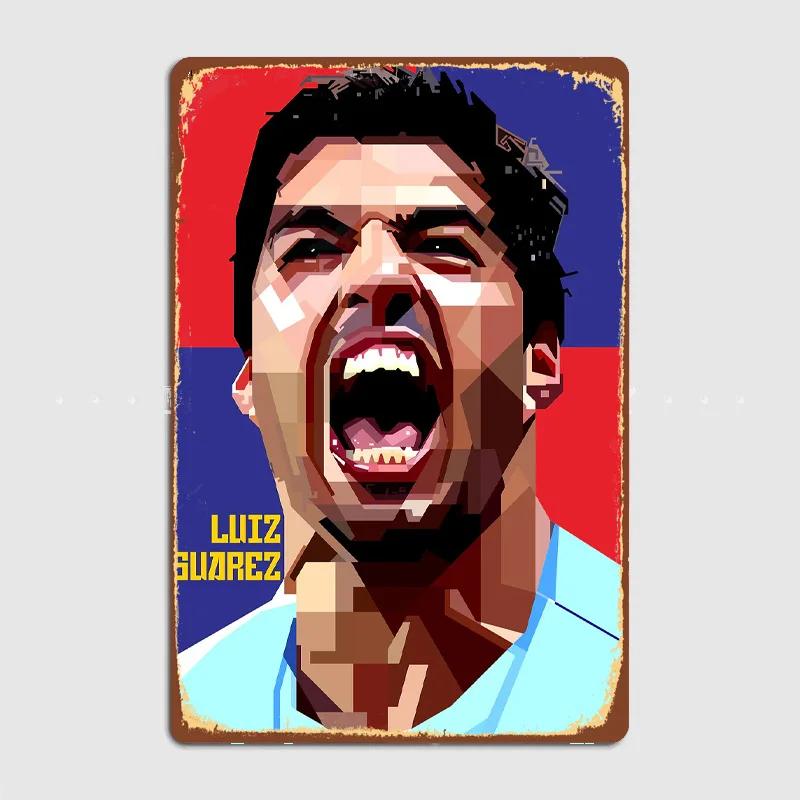 Luis Suarez Football Player Vintage Retro Metal Poster Sign Garage Club Custom Wall Decor Tin Room Decor Home Decor