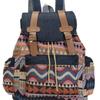 Pattern casual bag denim contrasting color women's large-capacity backpack