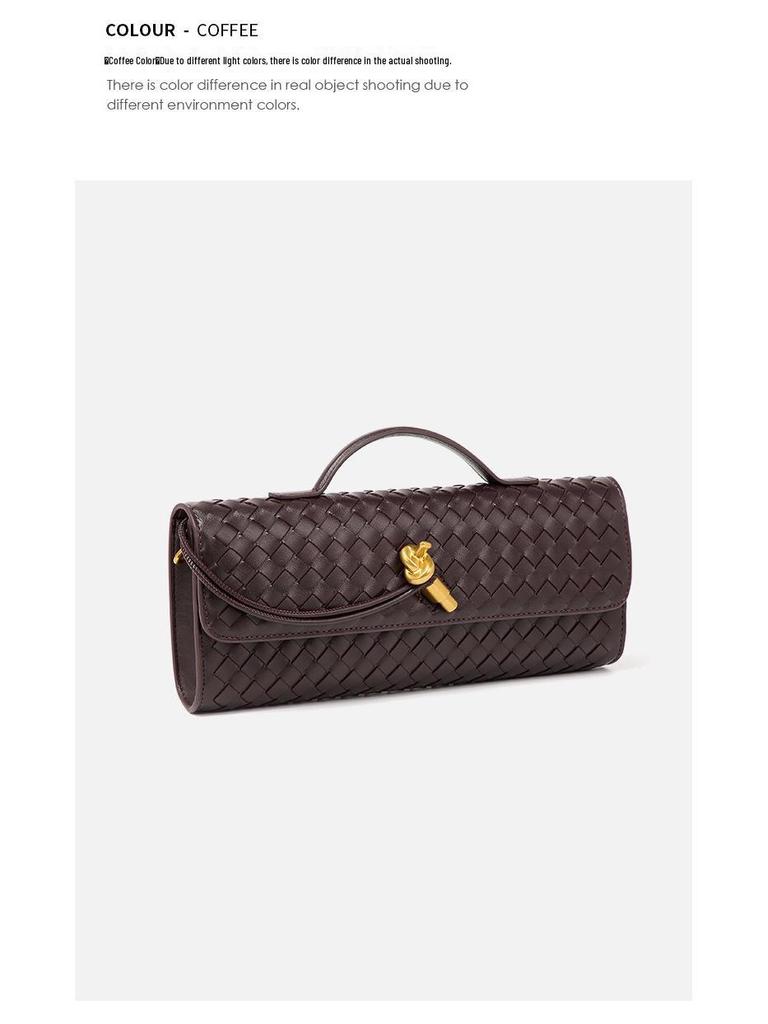 2025 Autumn/Winter High-End Crossbody Woven Clutch: Versatile Evening Baguette Shoulder Bag