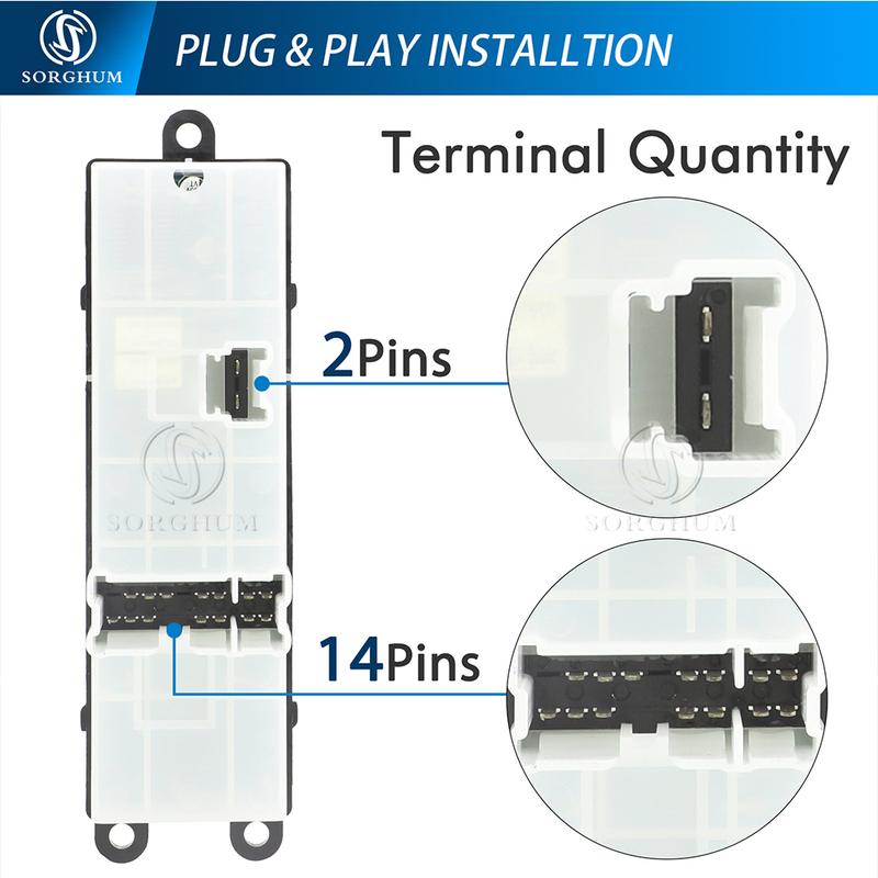 SORGHUM 25401-ZL10A Master Panel Double Lock Auto Car Power Window Switch For Nissan Pathfinder 2007 2012 25401ZL10A 25401-ZL10B