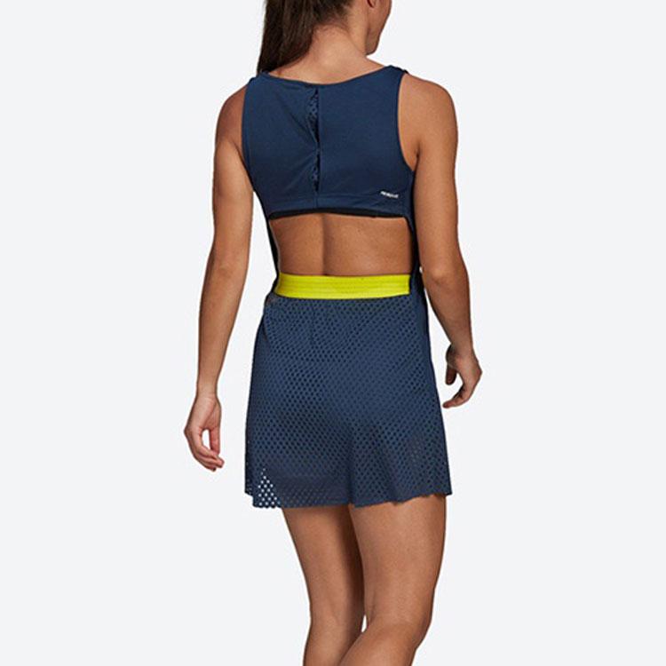 Adidas Solid Color Casual Tennis Sports Breathable Sleeveless Dress Women Dresses Dark-Blue GH7599