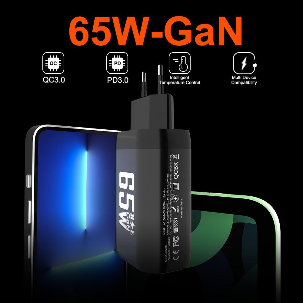 65W nabíječka GaN USB typu C Rychlá nabíječka PD 45W QC3.0 Rychlá nabíječka USB C typu C pro Macbook Laptop iPad iPad iPhone 15 Samsung