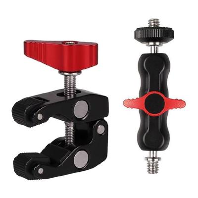 High Strength Aluminum Camera Clamp Mount 2kg Load Capacity Flexible Positioning 1/4 Connection For Sports Cameras