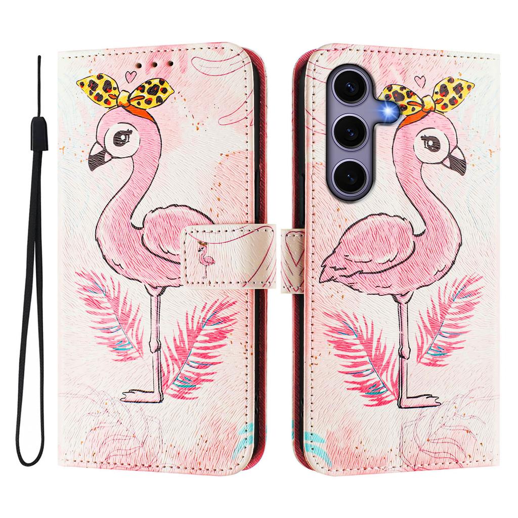 For Samsung Galaxy S24/Galaxy S25 Case Pattern Printing Wallet Phone Cover with Strap