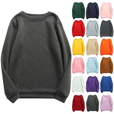 Women's  And Winter Round Neck Long Sleeve Top Solid Color Casual Hoodie