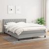 Exclusive House - Bed Slat Base with Mattress Light Grey 140x200cm Fabric