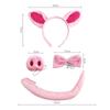 Griskostymset Grisöron Näsa Svans och fluga Rosa Gris Fancy Dress Kostymkit Tillbehör för barn Halloween Party Favor