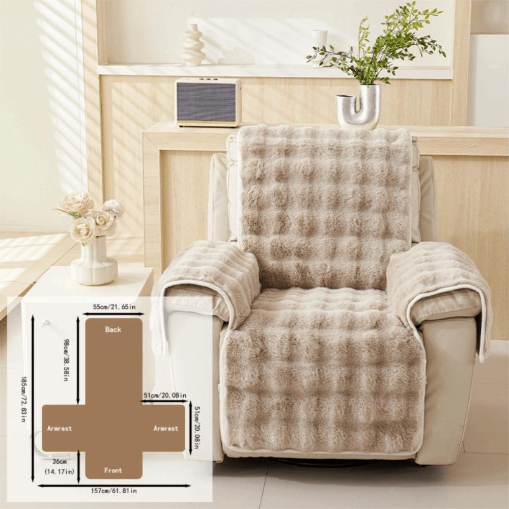 Wear-resistant Plush Single Recliner Sofa Cover Integrated Massage Chair Pad  Living Room