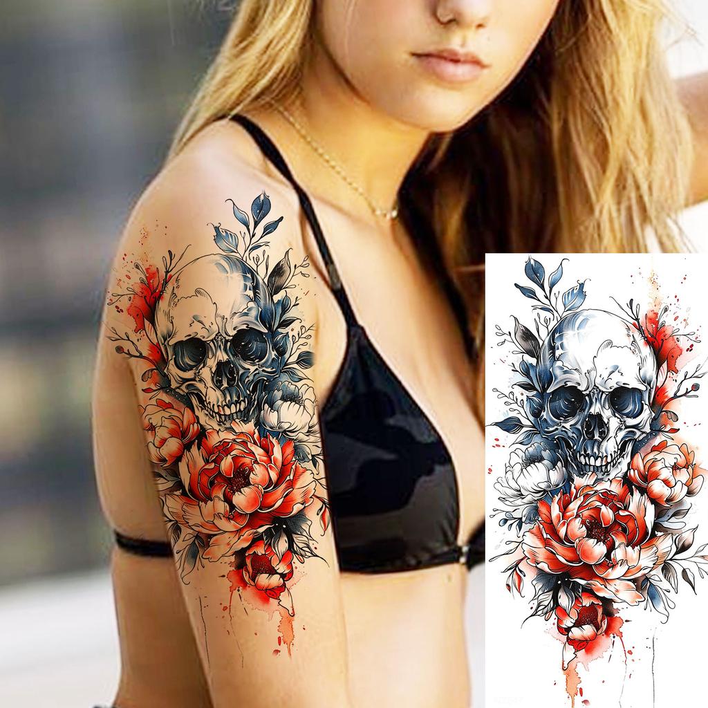 1 Blatt Kreative Malerei Drache Löwe Temporäre Tattoos für Männer Frauen Erwachsene Körperkunst Wasserdichte Realistische Fake Tattoo Aufkleber