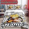 3pcs Duvet Cover Set (1*Duvet Cover + 2*Pillowcase, Without Core), Custom Name DRAGON BALL Pattern Bedding Set, Home Bedroom Decor Gift