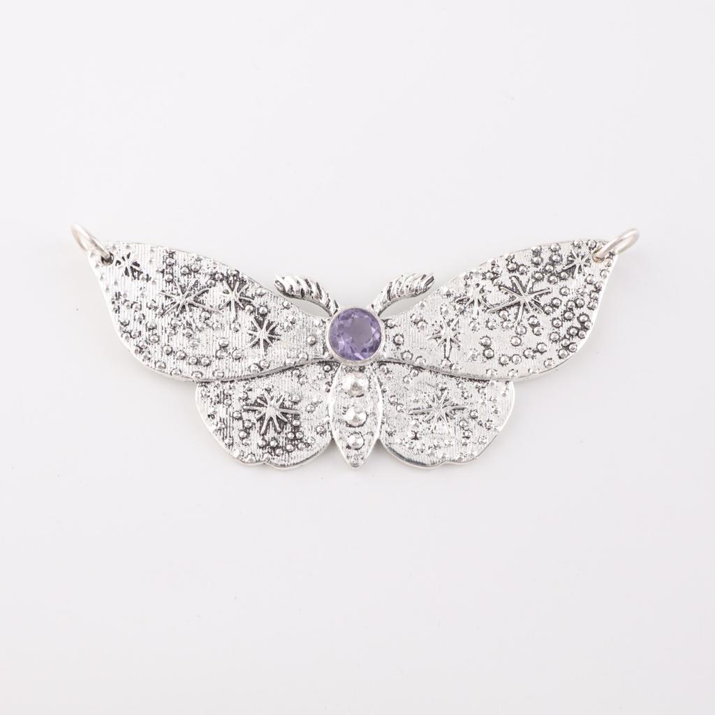 Iolite Gemstone 925 Sterling Silver Jewelry Butterfly Pendant0.7" For Women Gift CP-35-4