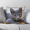 Russian Blue Cat Pillowcase Polyester Linen Velvet Printed Zip Decorative Pillow Case Sofa Seater Cushion Case Wholesale