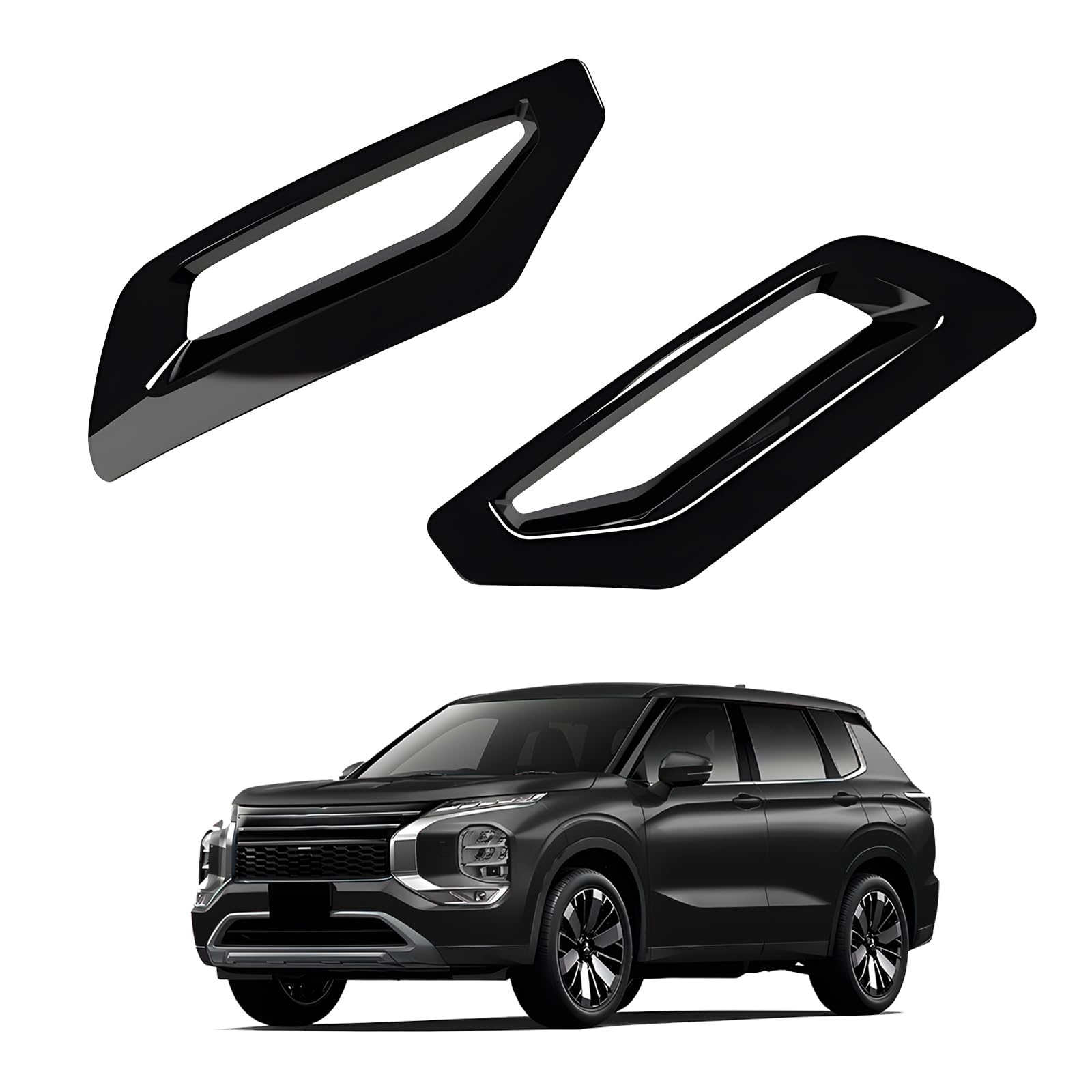 

Mitsubishi Новый Outlander PHEV Серия GN Задний противотуманный фонарь Нижняя часть заднего бампера Задний фонарь Рамка выхлопной трубы Задний отражатель Отделка Экстерьер Черная накладка, Накладка, Крышка, чёрный