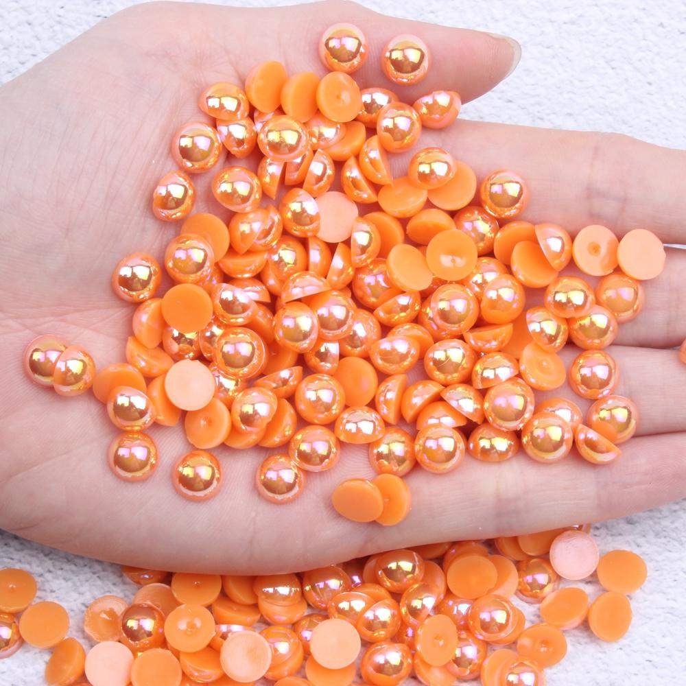 Resin Half Round Flatback Beads 2-6mm Mix Size Glue on Loose Rhinestones for Clothes Dresses DIY Crafts Scrapbook Decoration
