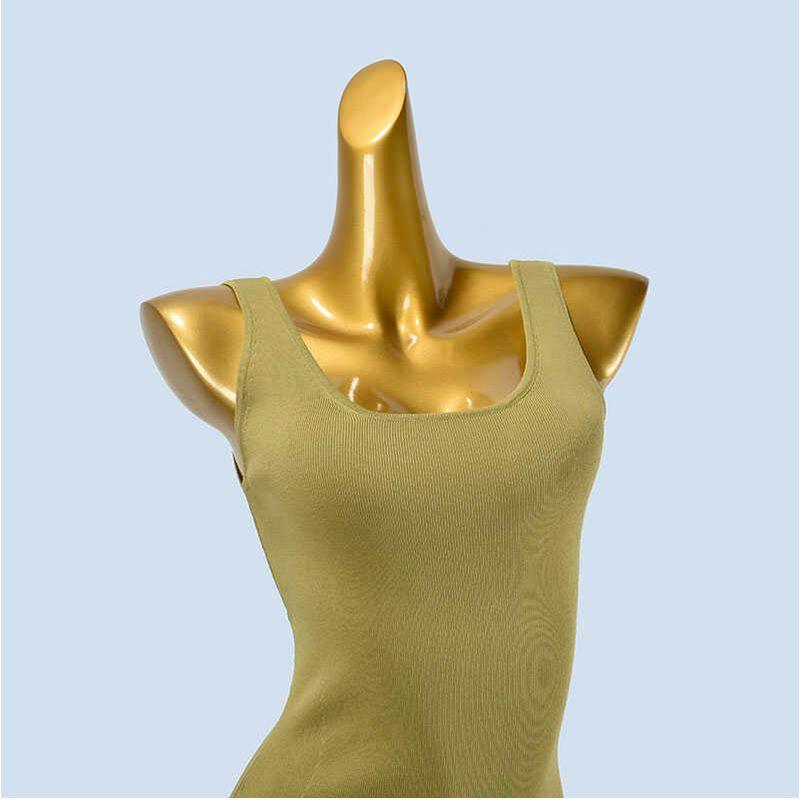 Outer Single Double Qu Zhu Summer Vest Camisole Dress Pure Color Knitting Side Slit Slim Fit Inner Wear Single Wear Skirt