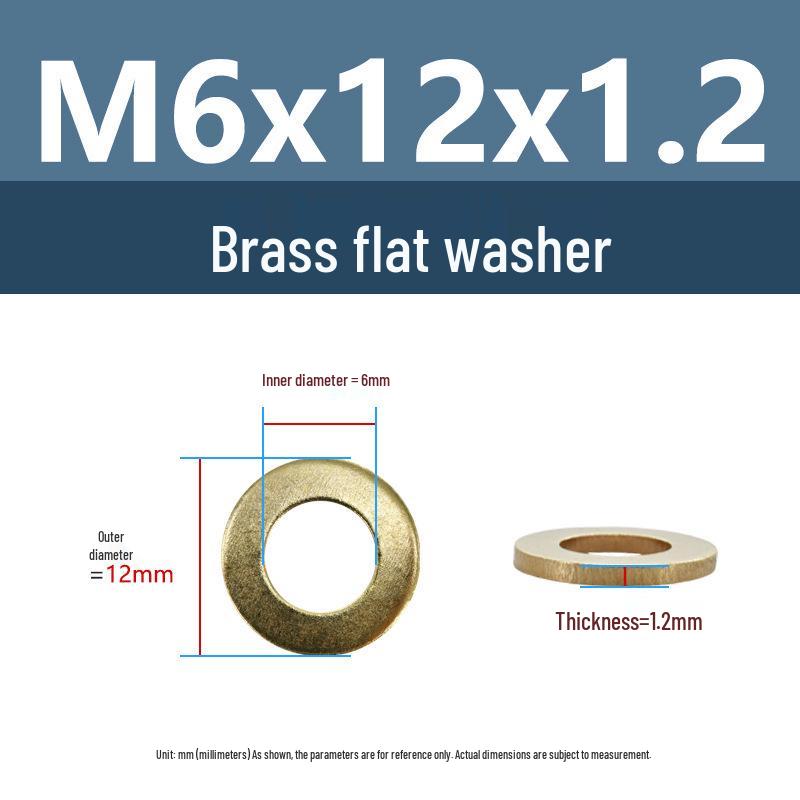 Yigu Durable Brass Flat Washers: M2-M12 Screws