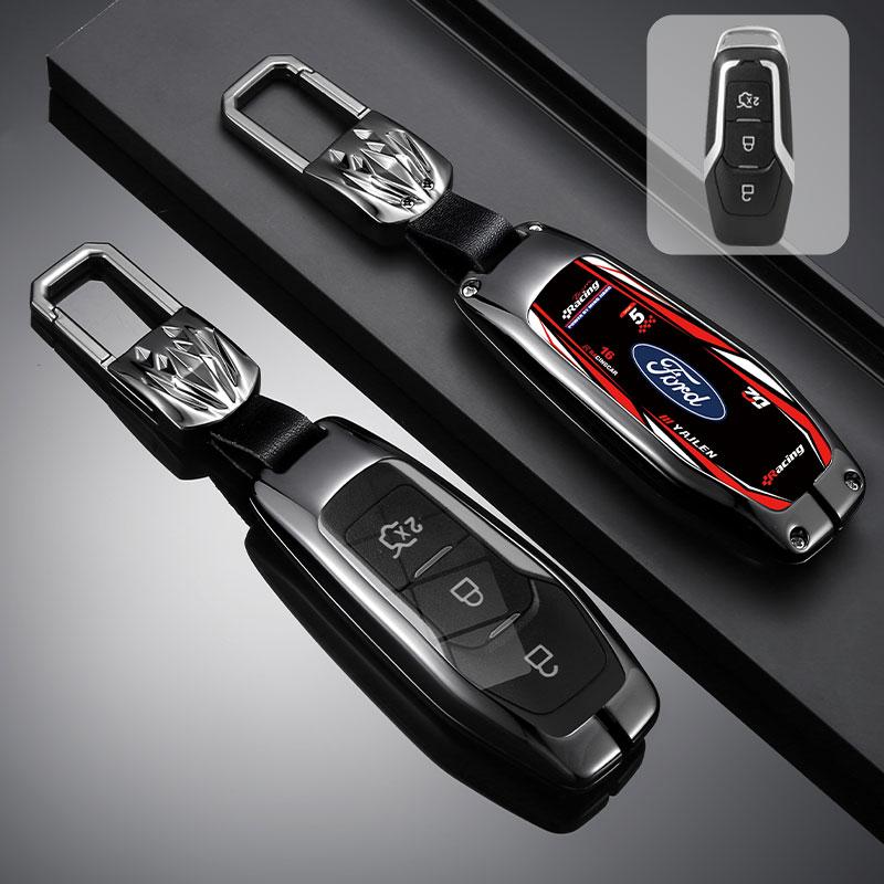 AAAMJ1 Car Key Case Cover Shell Racing Style Design Accessories For Ford Fusion Mondeo Mustang F-150 Explorer Edge 2015 2016 2017 2018