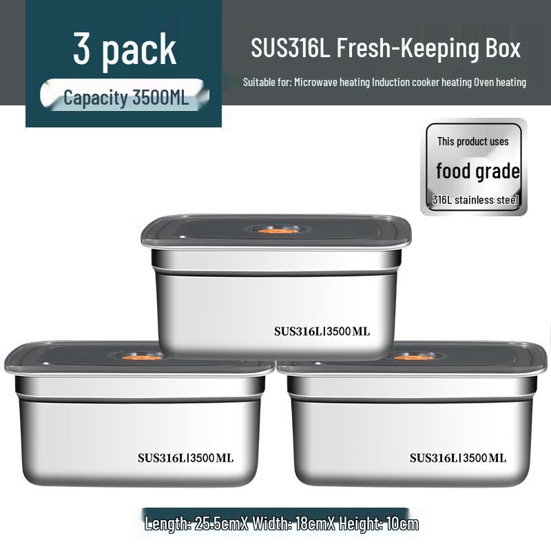 316 Stainless Steel Food Storage Container with Lid