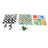 4 in 1 Board Games Set Clear Pattern Foldable Portable International Checkers Flying Chess for Kids