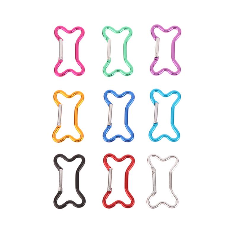 Bone Spring Clasps Aluminum Alloy Spring Buckle Metal Carabiner Keychains Outdoor Camping Accessories
