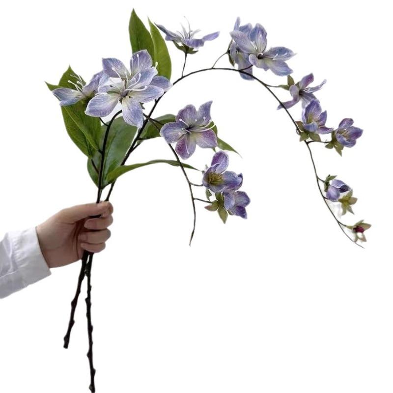 Artificial Pendulous Jasmine, Silk Flower, Crabapple, Single Stem, Light Luxury Artificial Flower, Home Interior Landscape Decoration Flower