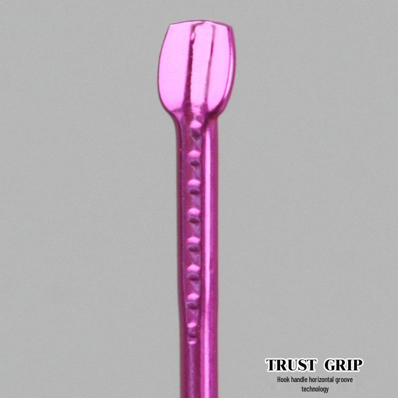 Guandong TG Electro-Optical No-Barb Fishhook: Purple Flame, Red Belt, Corrosion-Resistant