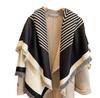 Double-Sided Imitation Cashmere Warm Striped Scarf Women'S Thickened Scarf Air Conditioner Shawl Outside