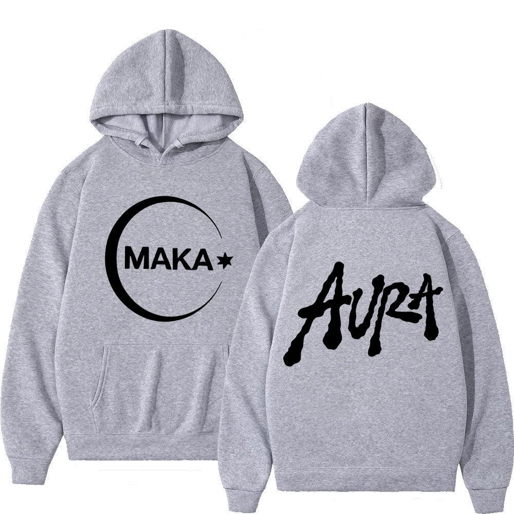 Rapper Maka Aura 2025 Tour Album Merch Vintage Hoodie Men Autumn Winter Fleece Streetwear Tops