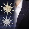 European & American Rhinestone Retro Gypsophila Eight-Pointed Star Brooch for Sweaters & Scarves