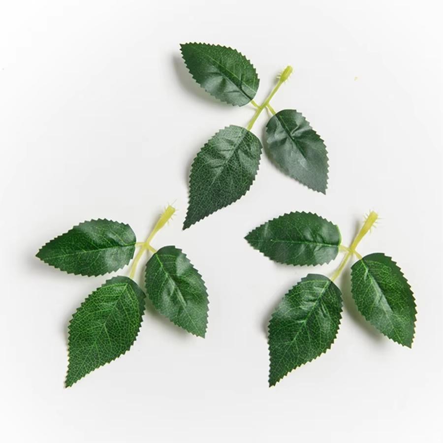 50/100pcs Artificial Plant Pieces Silk Rose Leave Fake Valentine's Wedding Wreath Festival Decora Home Diy Handwork Flowers prop