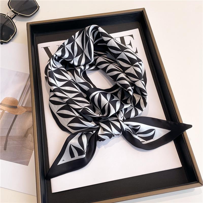 Scarf, Long Silk Scarf, Versatile Silk Scarf, Double-Layer Simulated Silk, Diagonal Scarf, Autumn And Winter Hair Binding And Scarf