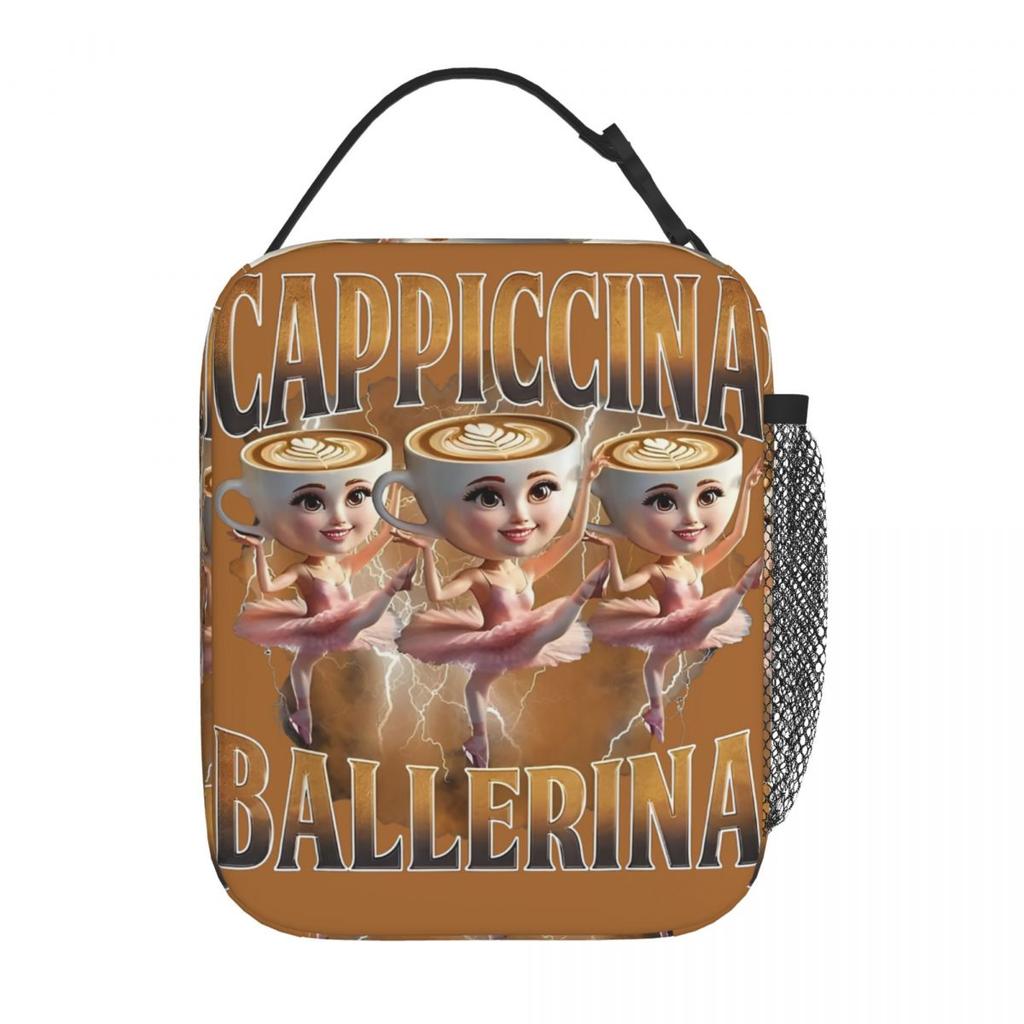 Ballerina Cappuccino Lunchtasche Ästhetische Brotdose Für Kind Picknick Tragbare Kühltasche Grafische Thermische Lunchtaschen