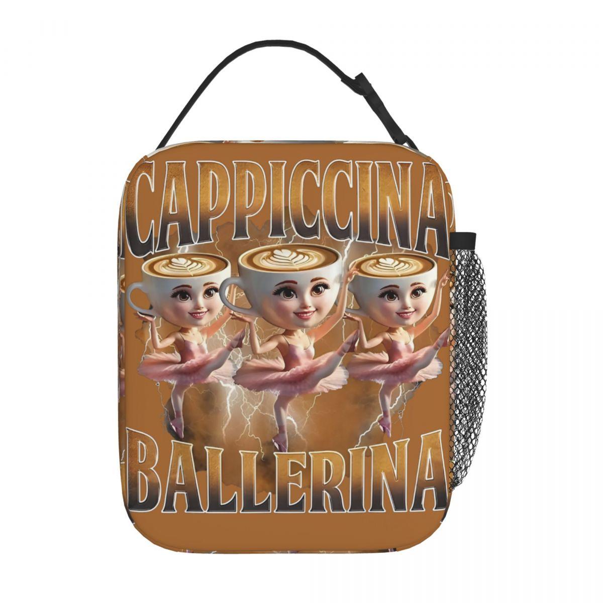 Ballerina Cappuccina Italiaans Hersenkronkel Meme Lunchtas Voor Vrouwen Lunchbox Koeltas Handige Oxford Thermische Tote Handtassen 11cmx21cmx26cm