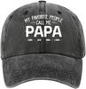 Personalized Vintage Washed Denim Cap for Grandpa, Dad – Custom Baseball Hat for Men, Father's Day Birthday Gift for Daddy, Papa